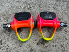 Used Look Carbon ARC PP76 Clipless Pedals Pink Orange Rainbow Neon Sunset Gatorfade-Bicycle Bin