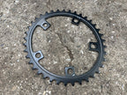 Used Sugino Bionic 38/48T 110 BCD Oval Chainring Set Steel Black Vintage MTB ATB-Bicycle Bin