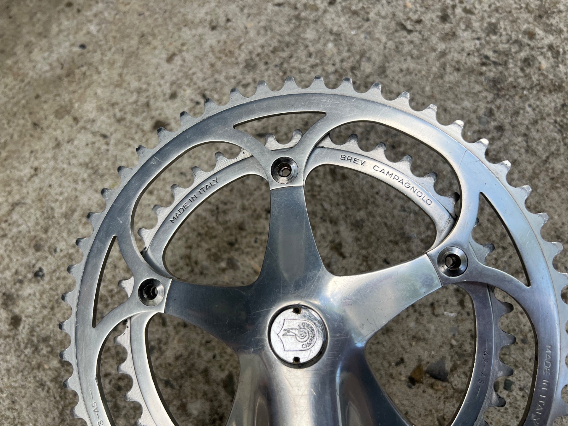 Campagnolo C-Record Crankset 170mm 53/42T Vintage Retro Road Bike Silver Campy - Image 15