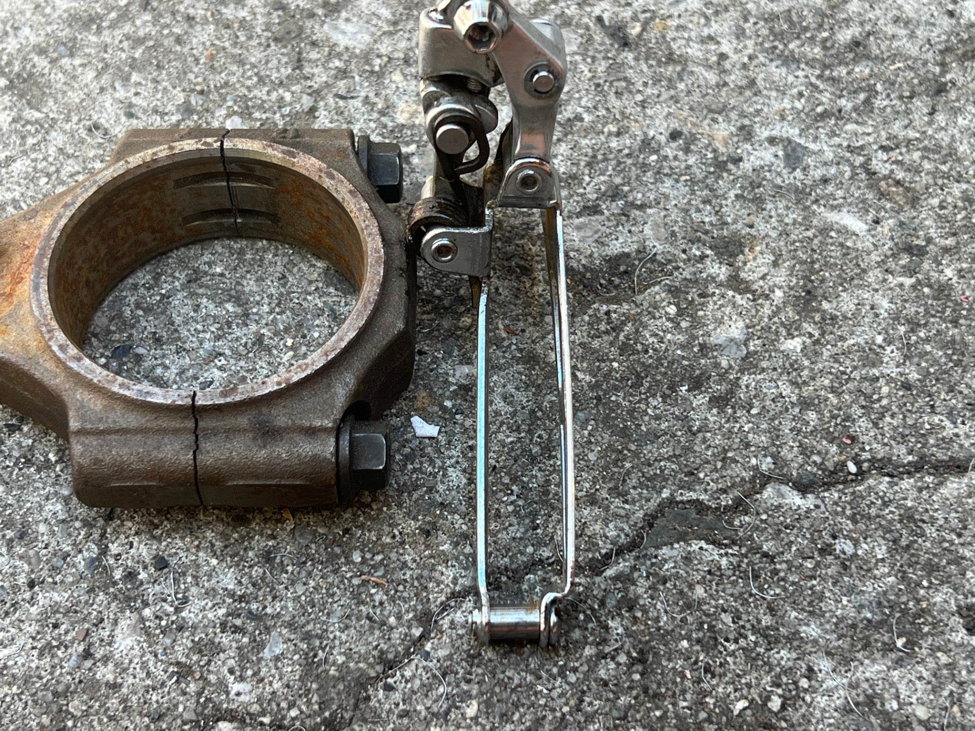 Suntour Cyclone Braze On Front Derailleur Bottom Pull Vintage Road Double Chrome - Image 7