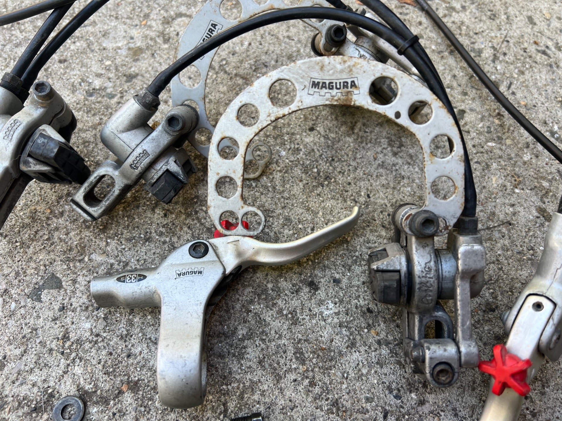 Magura Evolution Evo HS Brakes Silver Aluminum Steel Front and Rear Vintage MTB  - Image 11