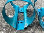 Used Ringle Bottle H20 Cages Blue Turquoise Anodized Pair 1990s Vintage Retro MTB-Bicycle Bin
