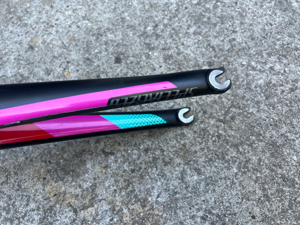 Specialized Carbon Fork 1 1/8” to 1 1/4” Tapered Threadless 8.5in Black Red Pink - Image 14