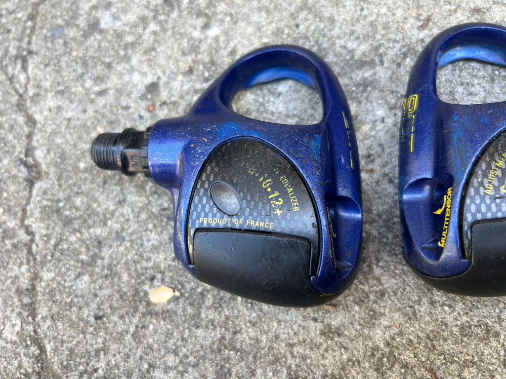 Look 256 Vintage Blue Carbon Clipless Pedals Road Bike Gravel Racing Pair - Image 8