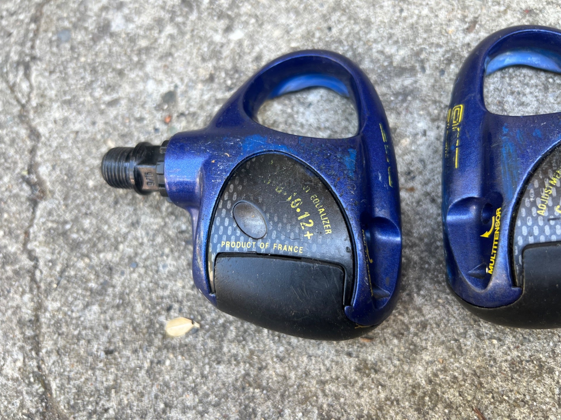 Look 256 Vintage Blue Carbon Clipless Pedals Road Bike Gravel Racing Pair - Image 8