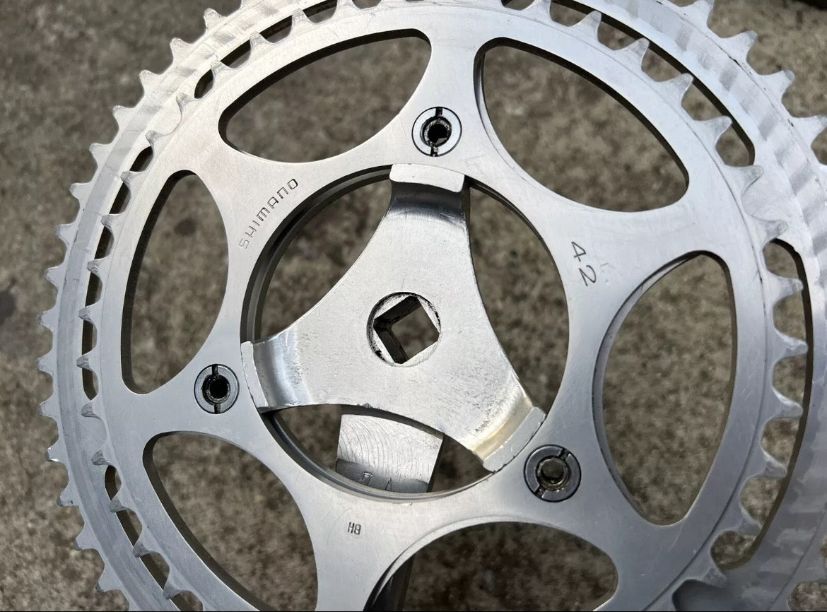 NICE Shimano 600 Touring Forged Crankset 52/42 170mm 3 Bolt Vintage Retro Road - Image 16