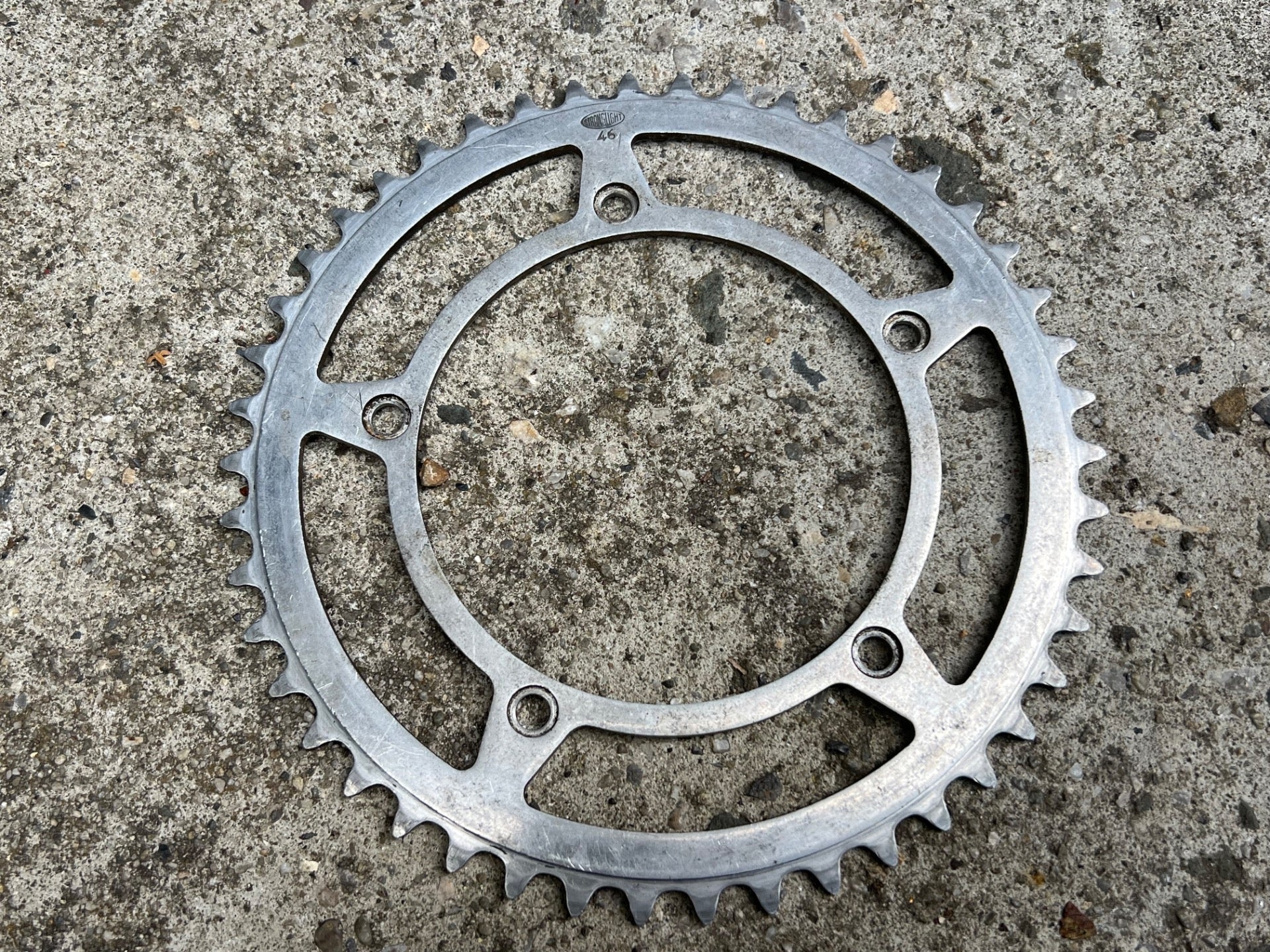 Stronglight 46/53T Chainring Set Vintage Aluminum 122/50.4 BCD Touring Retro  - Image 7