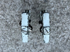 Used Crankbros Acid Carbon Clipless Pedals White Black MTB Gravel Pair Crankbrothers-Bicycle Bin