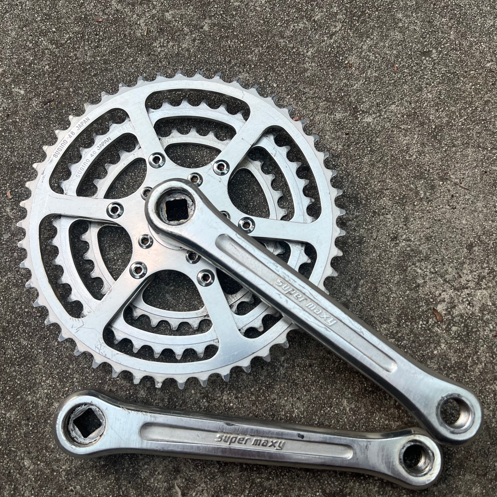 Sugino Super Maxy Triple Touring 180mm 32-40-48T Square Taper 6 Bolt Crankset