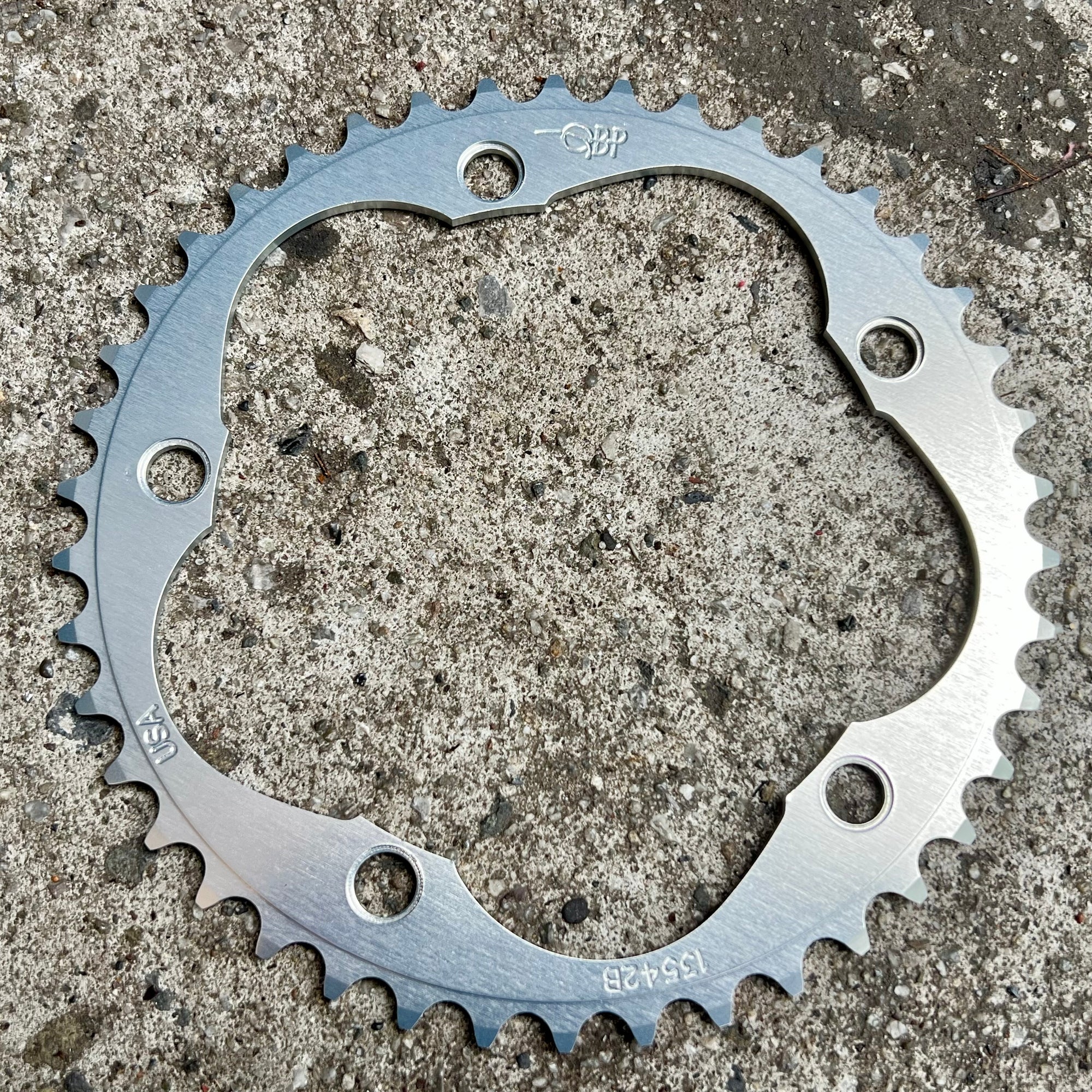 NOS NEW QBP 42T 135 BCD Chainring Silver 5 Bolt Vintage Campagnolo Road Bike