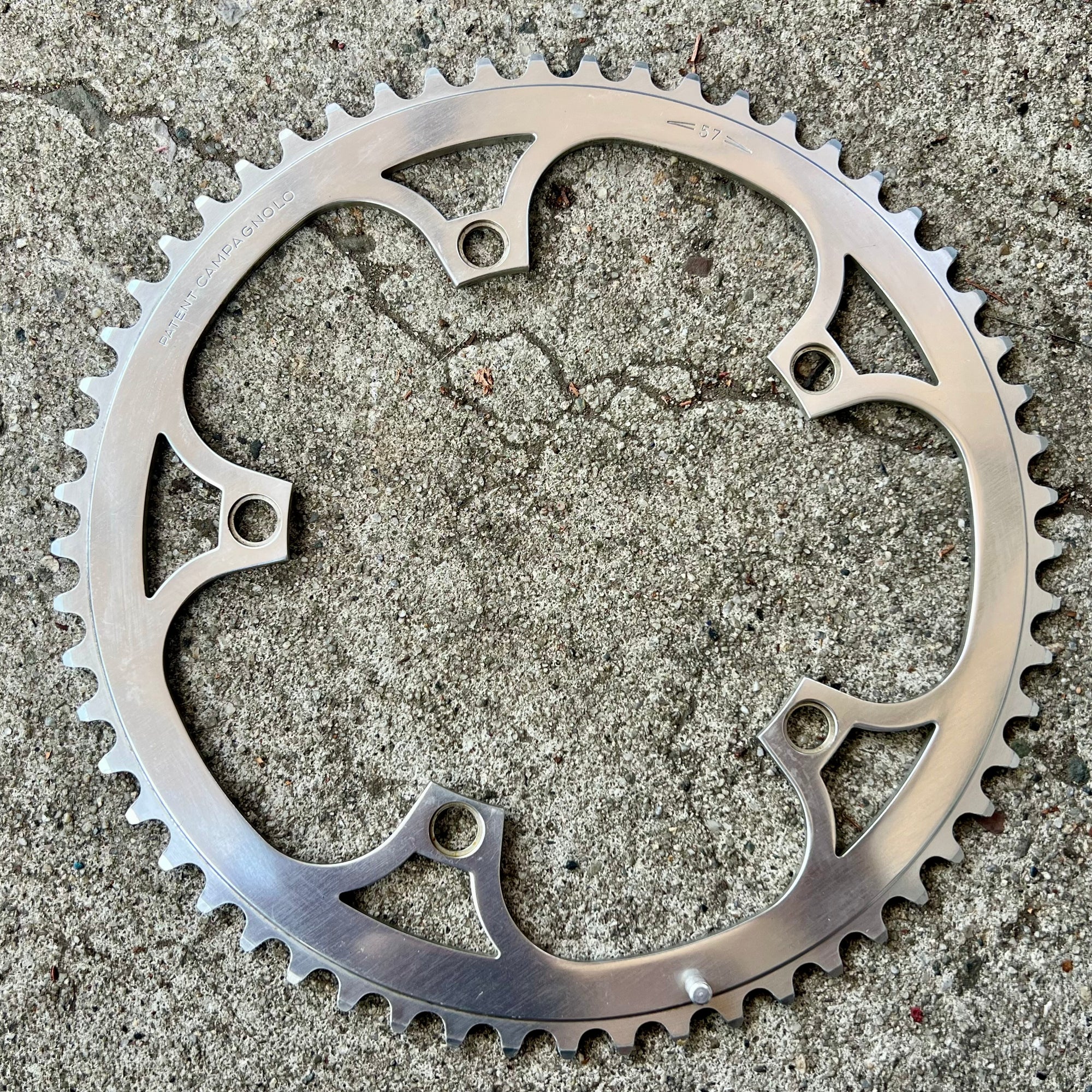 MINT Campagnolo 144 BCD 57T 3/32” Chainring Vintage Road Track Silver