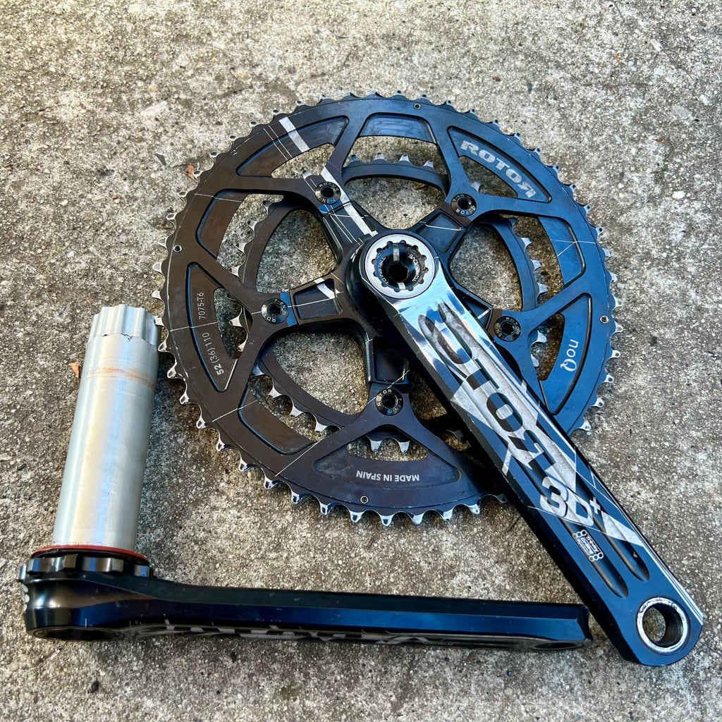 Rotor 3D+ Double Crankset 36/52T BB30 175mm Black Road Bike