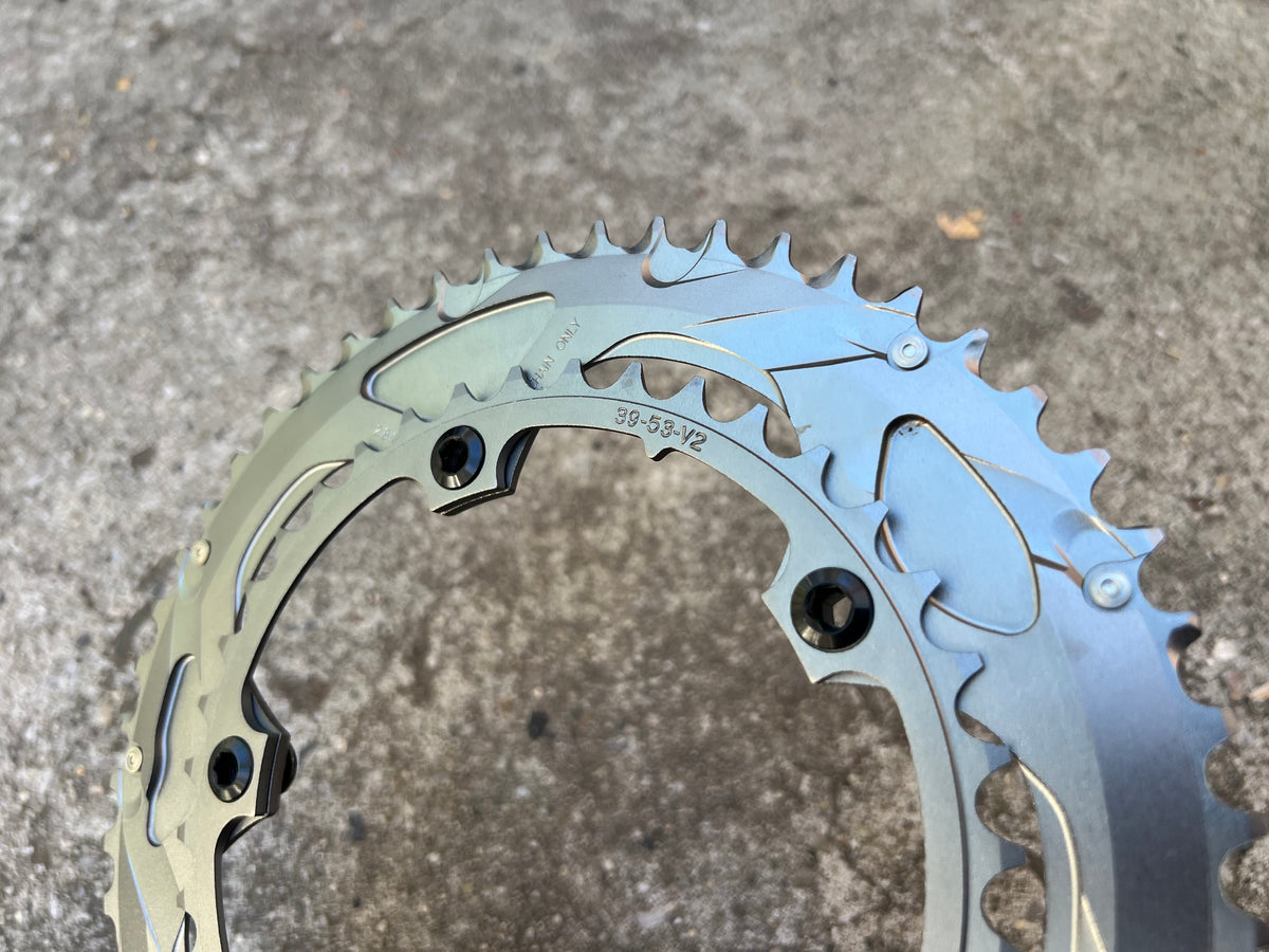NEW SRAM Powerglide 130 BCD 53/39T 10 Speed Chainring Set With Bolts