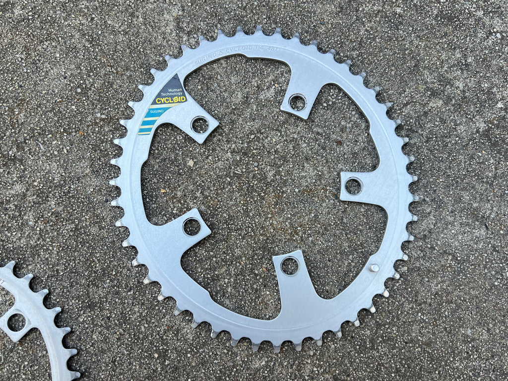 Sugino Cycloid 28/38/48T 110/74 BCD 5 Bolt Oval Chainring Set Vintage MTB Touring
