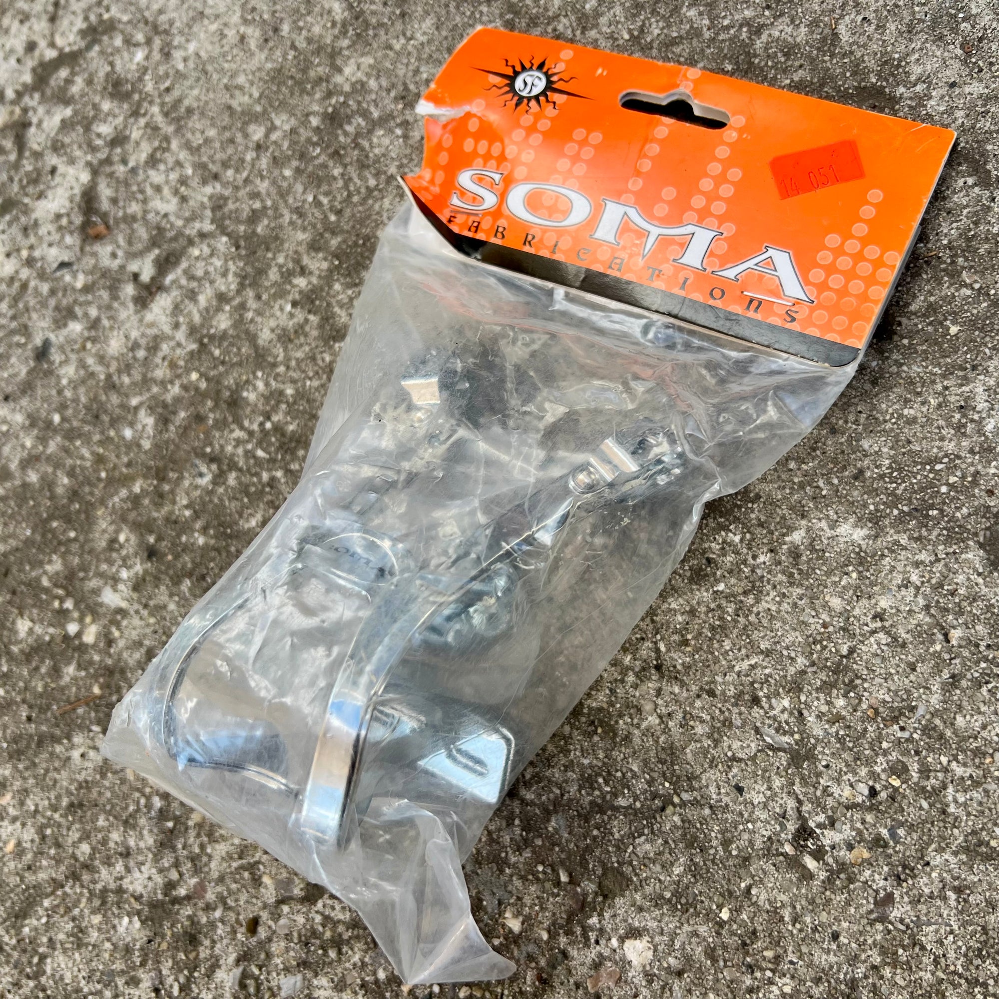 NEW Soma Fab Oppy X Large L Toe Clips Chrome Vintage Road Track Single Strap