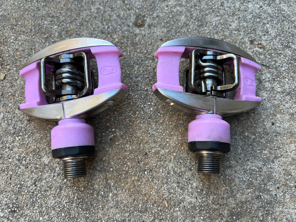Crankbros Quattro Clipless Pedals  Pink Silver Road Bike Triathlon