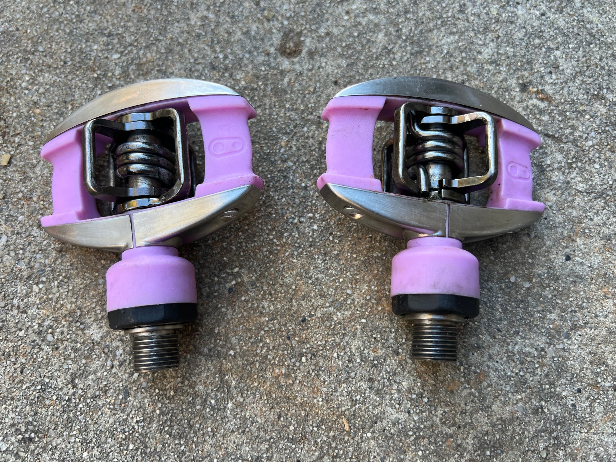 Crankbros Quattro Clipless Pedals  Pink Silver Road Bike Triathlon