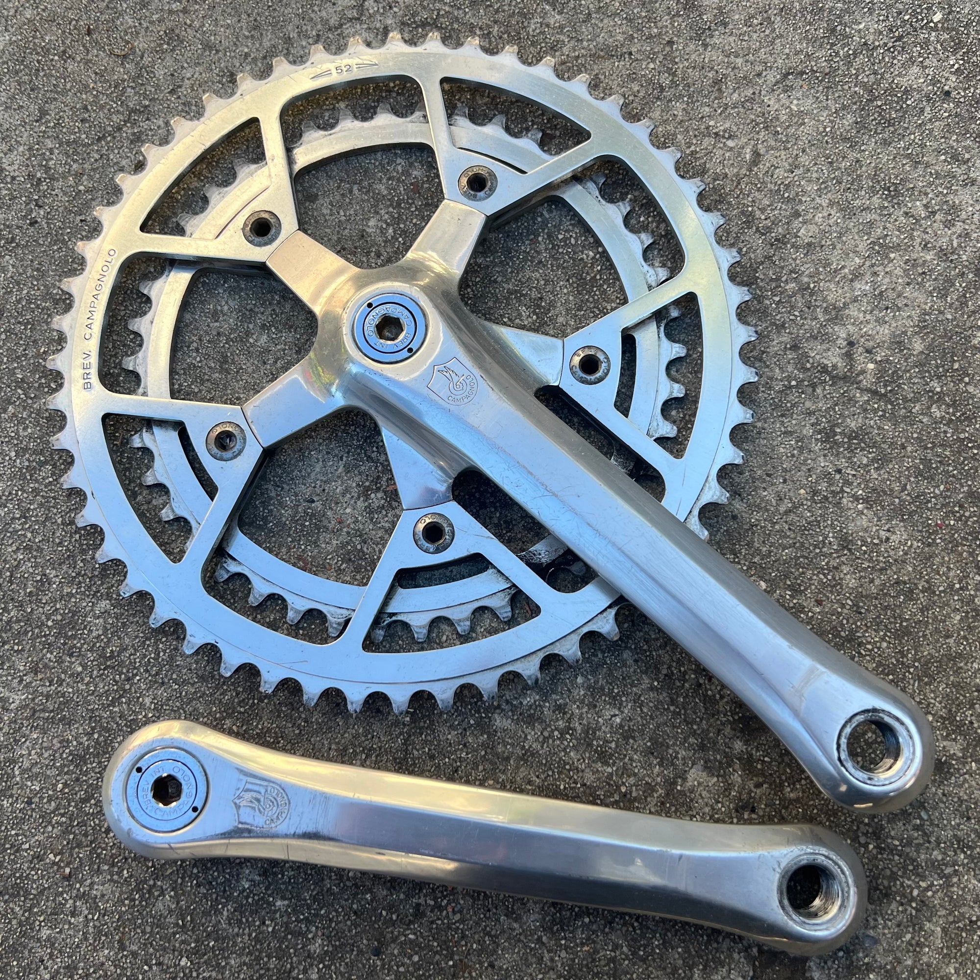 Campagnolo Triomphe Victory Crankset 170mm Double 42-52T Silver Vintage Road