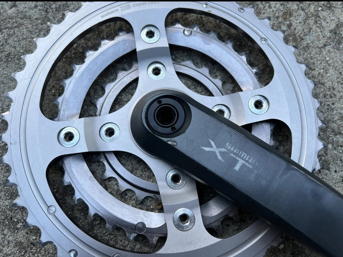 Shimano XTR M950 Crankset 180mm 46-34-24 8 Speed Vintage Triple MTB 4 Bolt Retro - Image 12