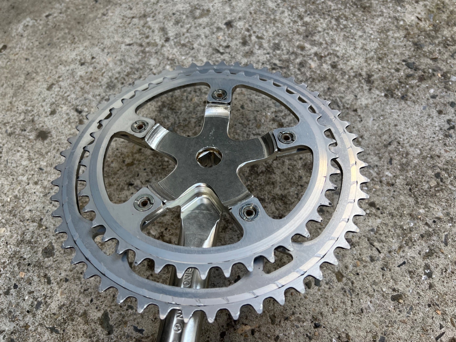 Sugino GT 165mm 42/52T Crankset Vintage Road Bike Silver Touring Double Retro - Image 16