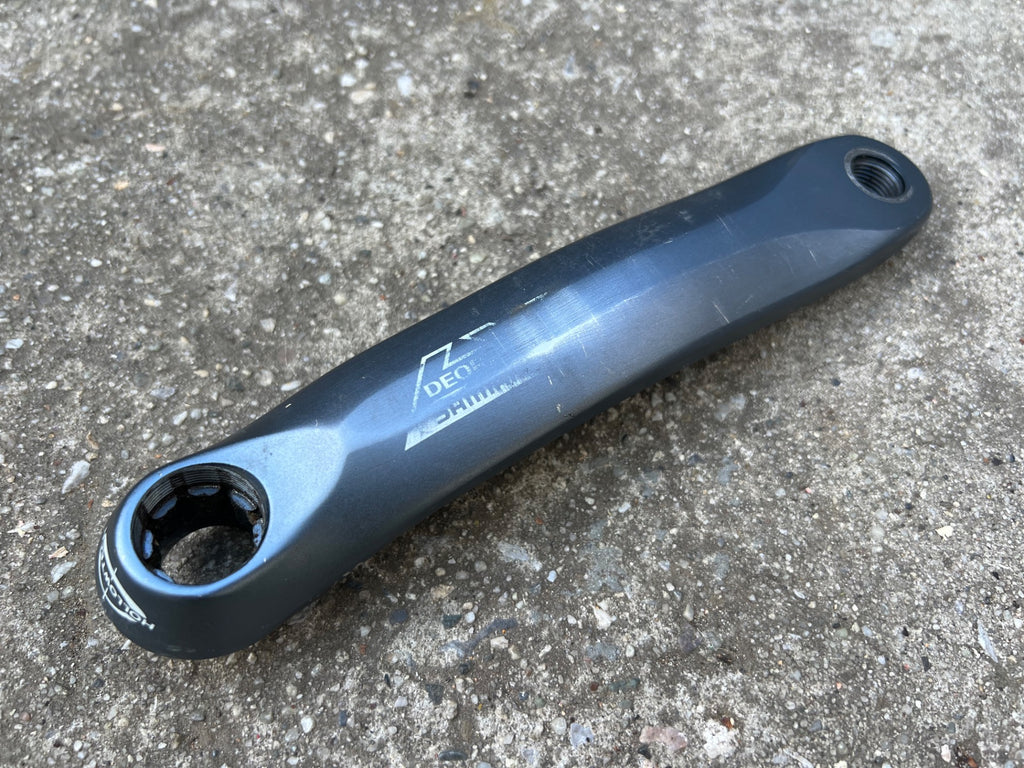 Used Shimano Deore LX FC-M571 170mm Crankset 104 BCD 4 Bolt Blue Vintage Triple MTB-Bicycle Bin