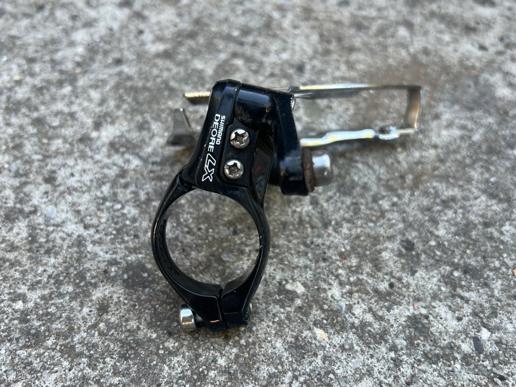 Used Shimano Deore LX FD-M566 31.8 Bottom Pull Front Derailleur Vintage MTB Black-Bicycle Bin