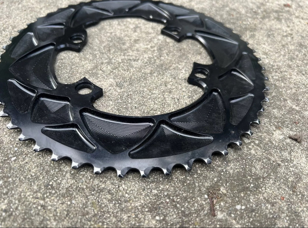 Shimano 110 BCD 4 Bolt Asymmetrical Chainring Set 53/39T 11 Speed Black Road - Image 8