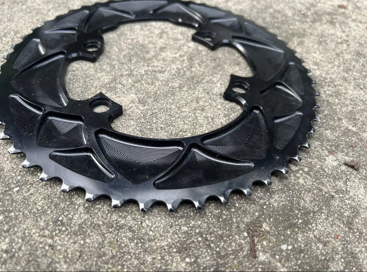 Shimano 110 BCD 4 Bolt Asymmetrical Chainring Set 53/39T 11 Speed Black Road - Image 8