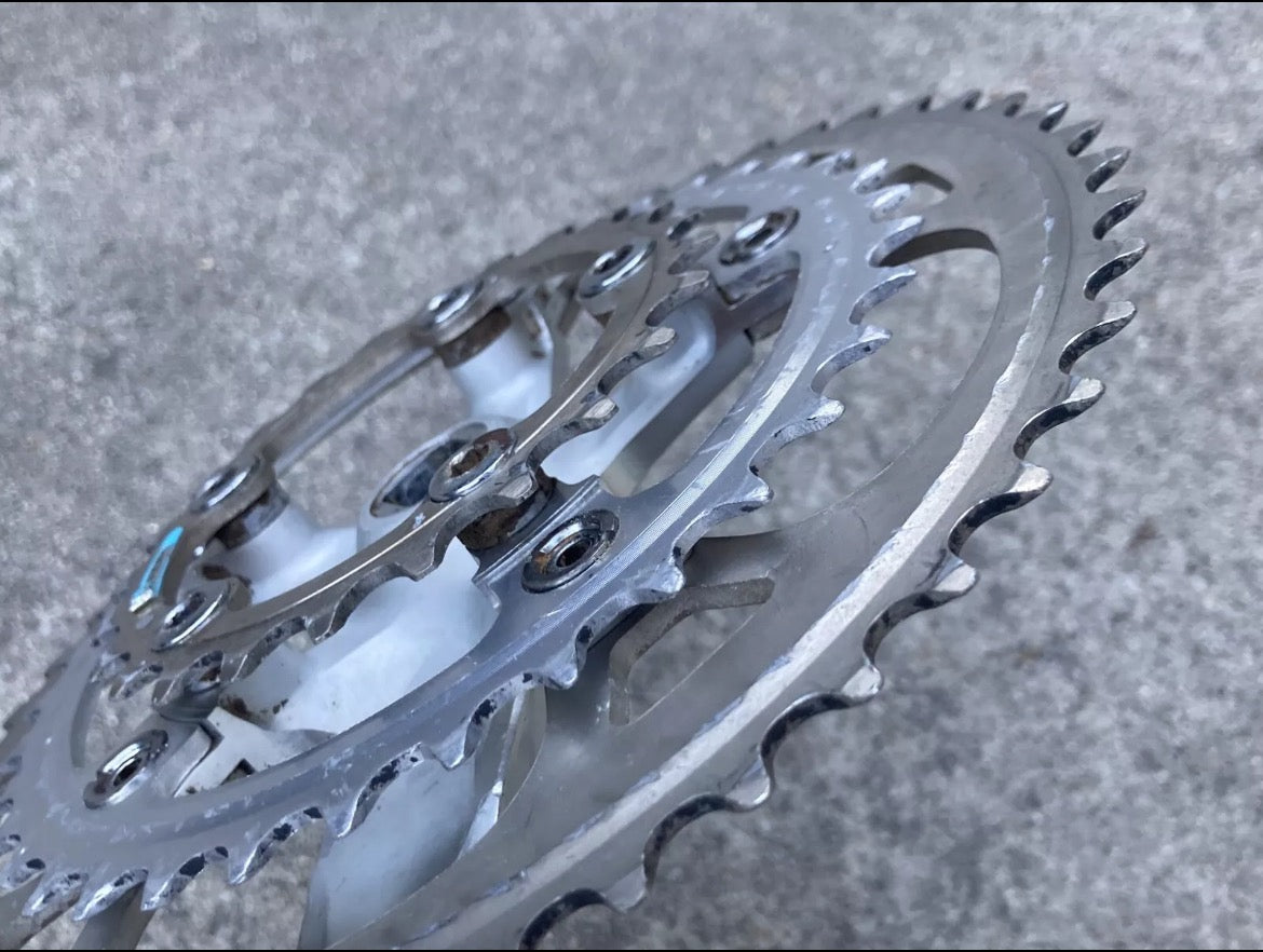 Shimano Deore XT FC-M730 Crankset 175mm 48-36-24 Vintage Silver Retro Triple - Image 13