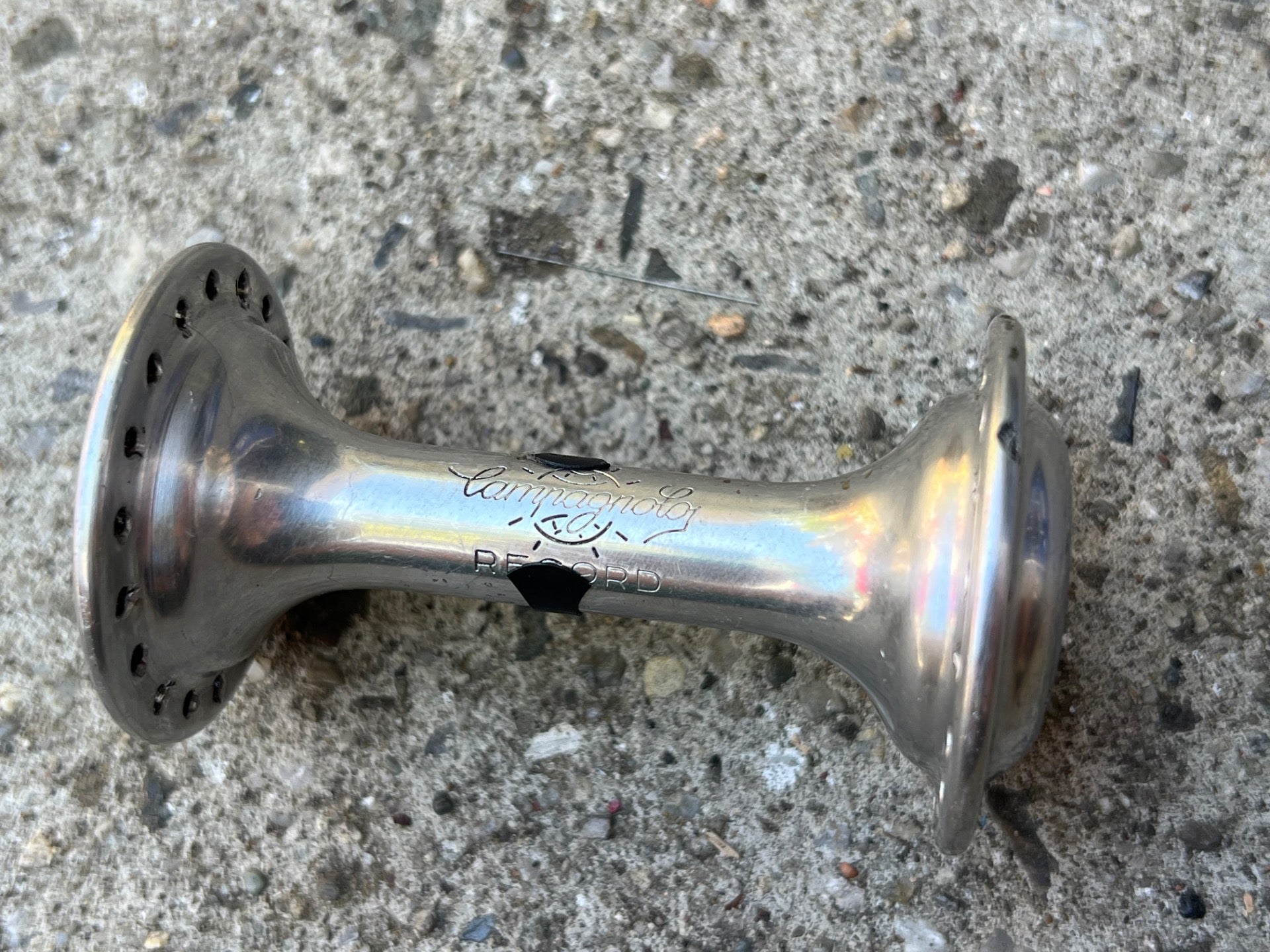 NO AXLE Campagnolo Record Front Hub 36H Hole Vintage Road Bike Silver Aluminum  - Image 8