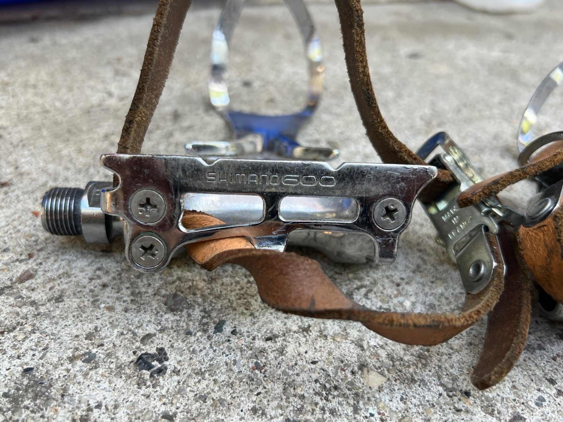 Shimano 600 PD-6207 Toe Clip Pedals W Toe Clips & Straps Vintage Touring Road   - Image 12