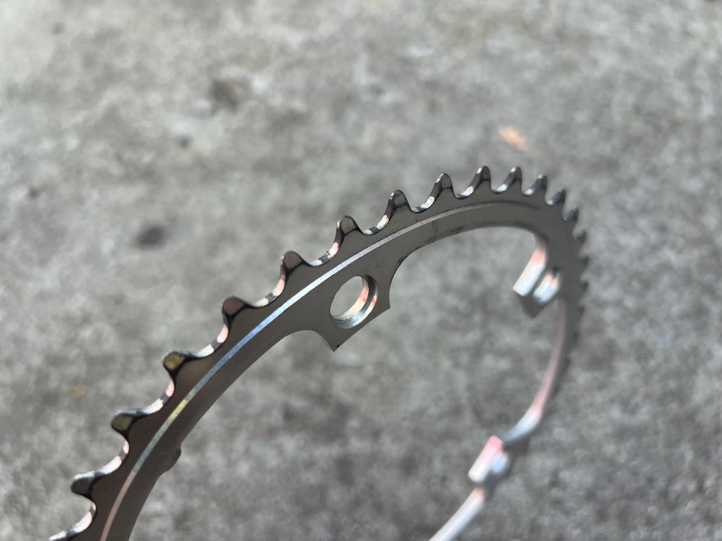 Shimano Biopace Chainring Set 130 BCD 42/53T Tooth Silver Anodized Aluminum  - Image 8
