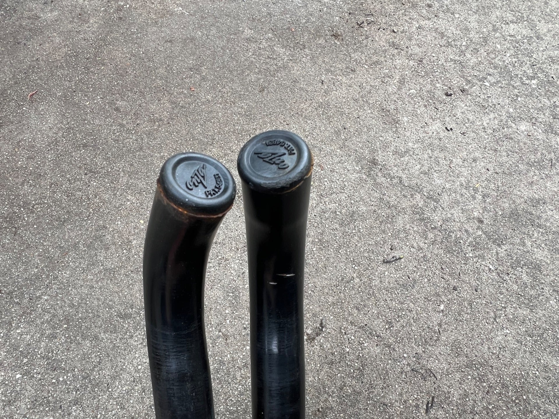 Onza Steel Black Bar Ends Angled Clamp On Rubber Grip Logo Vintage MTB Retro - Image 8