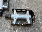 Used Shimano PD-M731 Platform Flat Pedals Vintage MTB Mountain Bike Retro Black Gray-Bicycle Bin