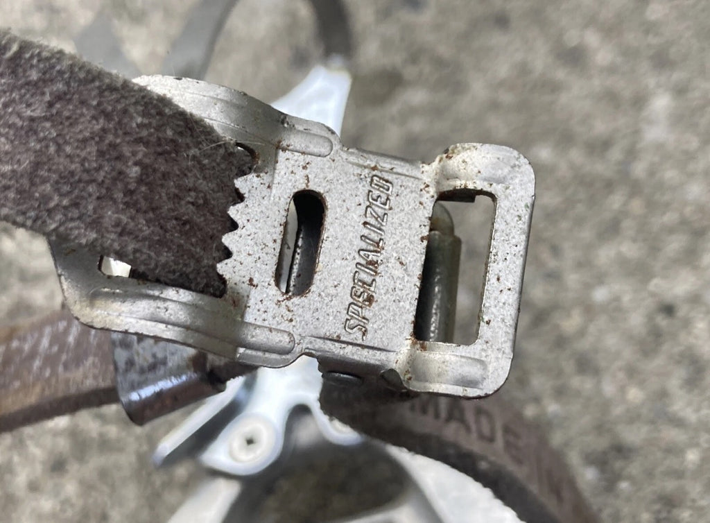 Shimano 600EX PD-6207 Toe Clip Pedals Vintage Bike Strap Silver Chrome Retro - Image 8