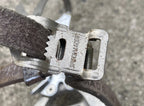 Used Shimano 600EX PD-6207 Toe Clip Pedals Vintage Bike Strap Silver Chrome Retro-Bicycle Bin
