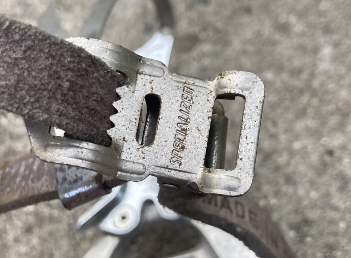 Shimano 600EX PD-6207 Toe Clip Pedals Vintage Bike Strap Silver Chrome Retro - Image 8