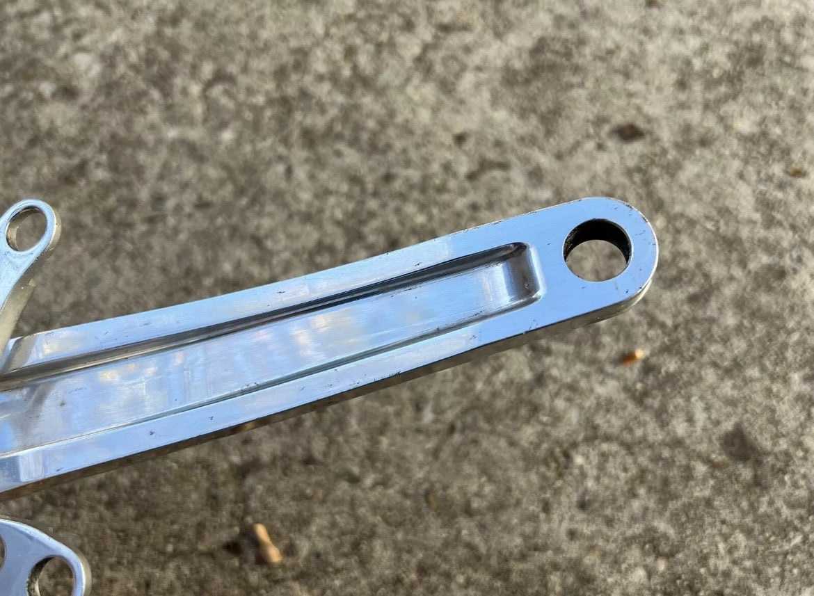 MINT Kooka Road Cranks 130 BCD 175mm Silver Vintage Retro Bike CNC Double Rare - Image 15
