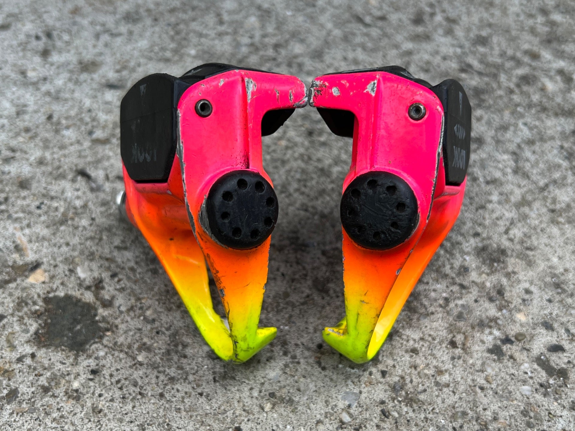 Look Carbon ARC PP76 Clipless Pedals Pink Orange Rainbow Neon Sunset Gatorfade - Image 8