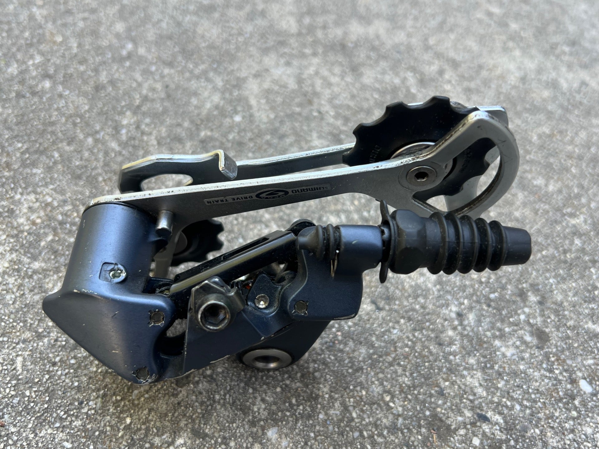 NICE Shimano Deore LX M570 9 Speed Long Cage Rear Derailleur Vintage MTB Blue  - Image 8