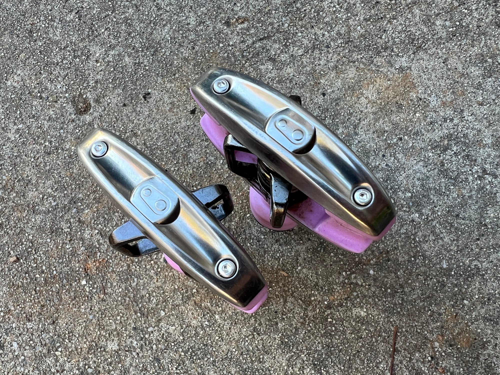 Crankbros Quattro Clipless Pedals  Pink Silver Road Bike Triathlon