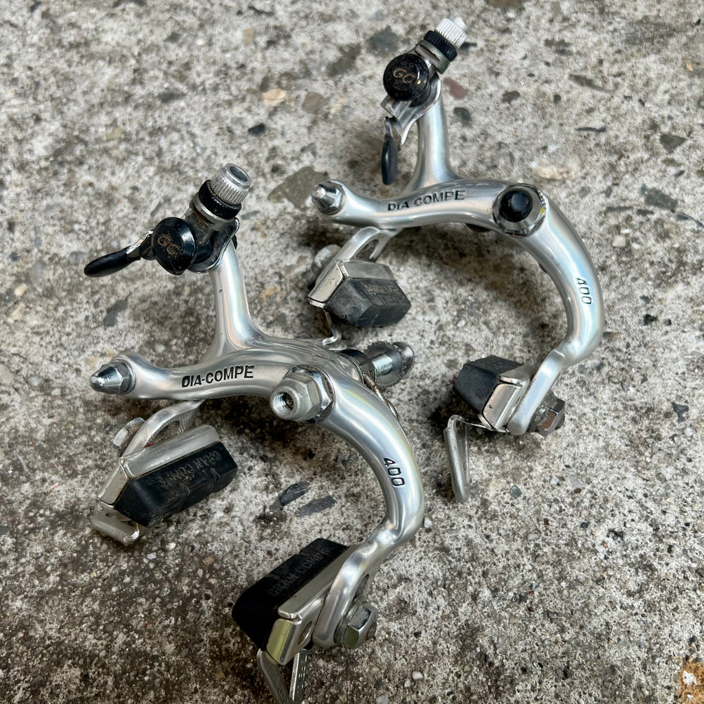 Dia Compe 400 Side Pull Brake Set Vintage Road Bike Silver Gravel Touring Retro Brakes