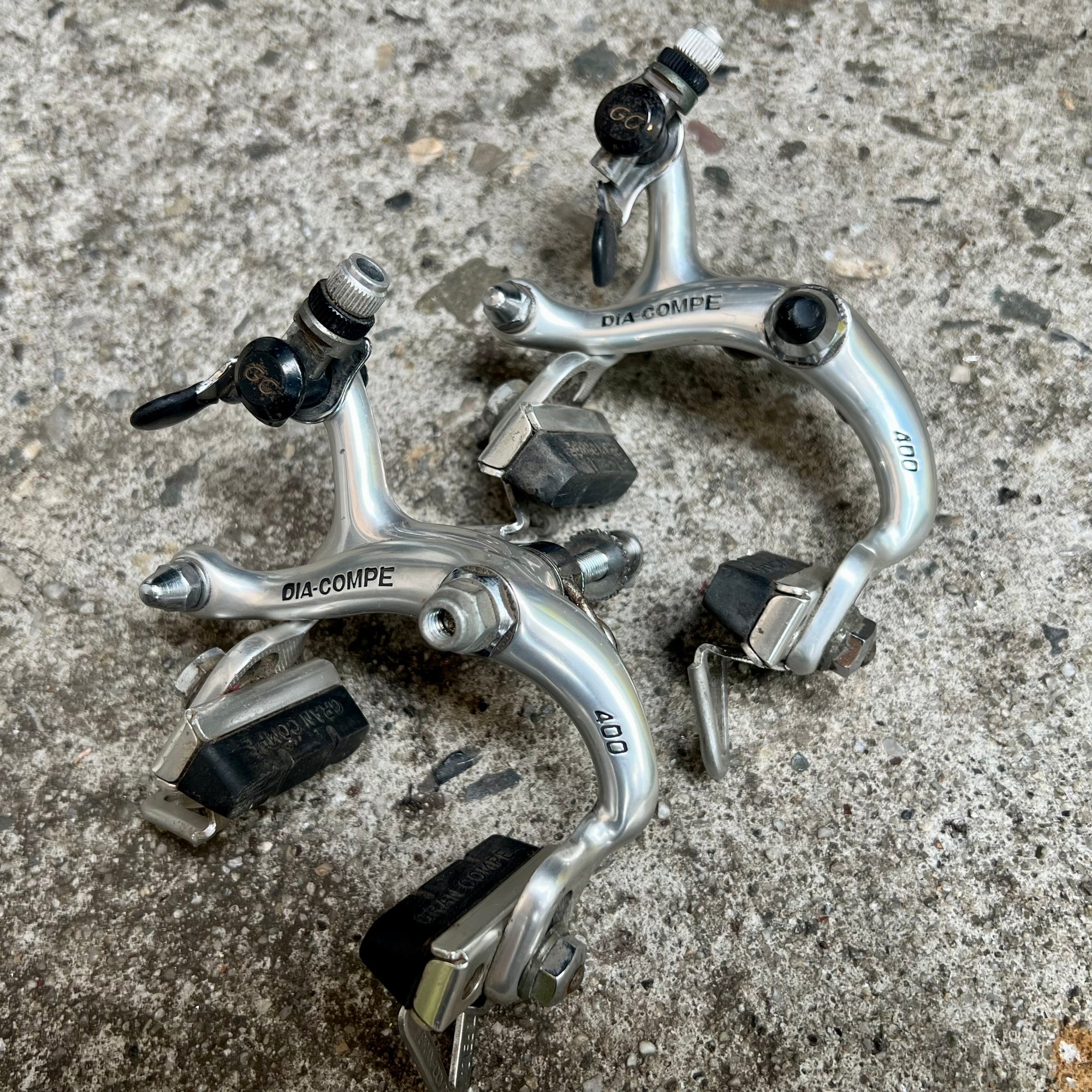 Dia Compe 400 Side Pull Brake Set Vintage Road Bike Silver Gravel Touring Retro Brakes