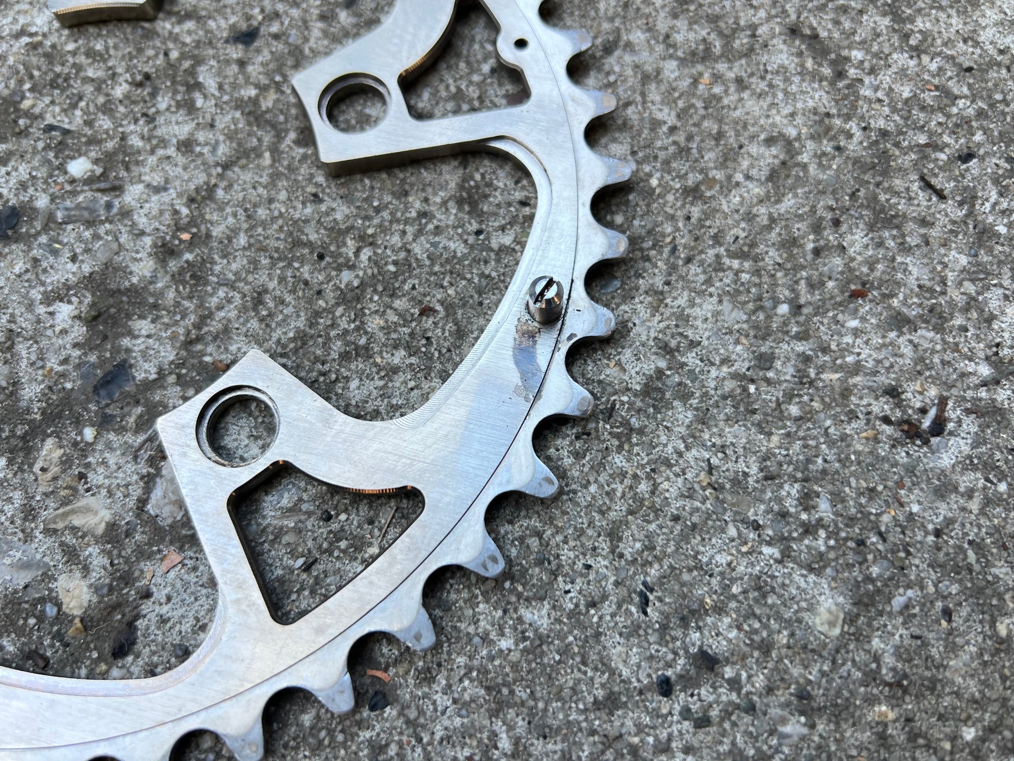 Real 94 BCD 42T 5 Bolt Big Vintage MTB Mountain Bike Silver Chainring