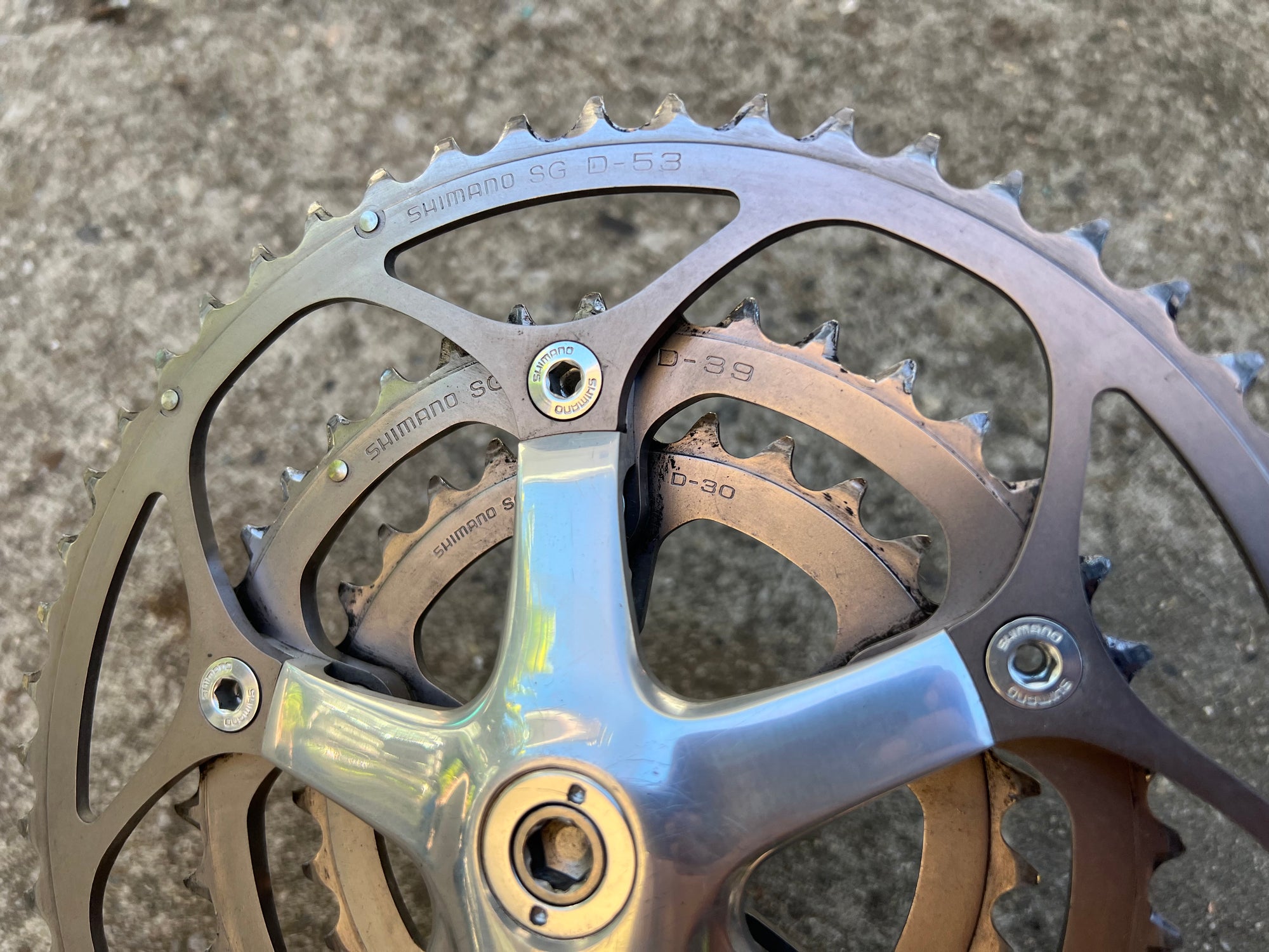 Shimano Dura Ace 7703 Triple Crankset 172.5mm 53-39-30 Octalink V1 Road Bike