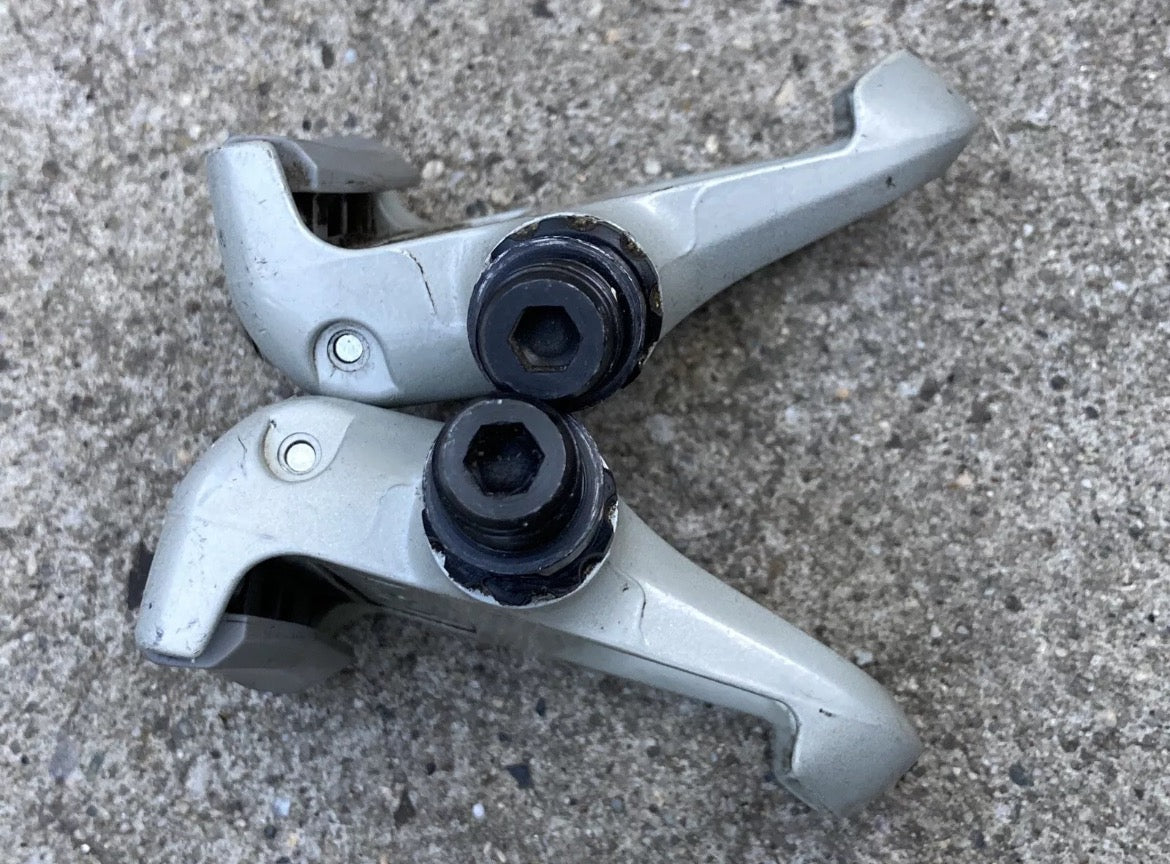 Shimano Look PD-1056 Clipless Pedals Vintage Road Bike Retro Gray Steel France - Image 9