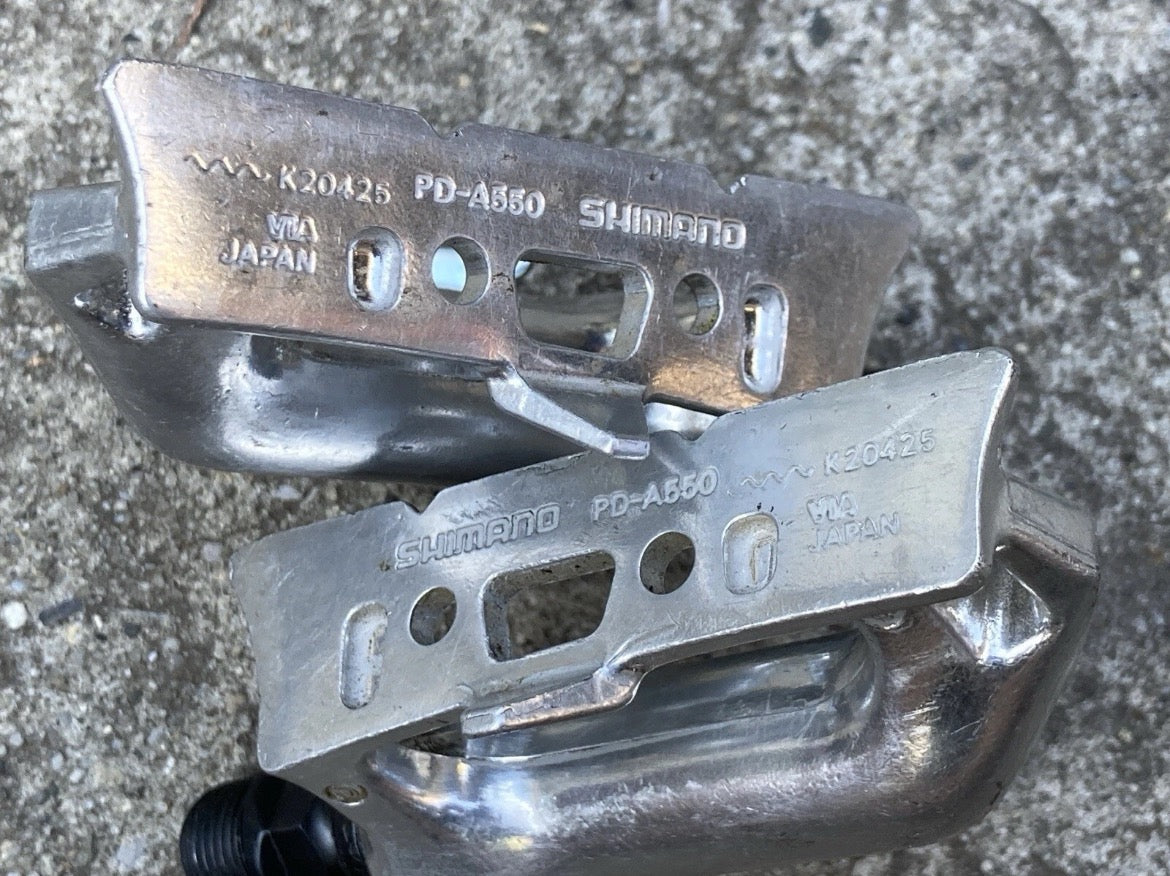 Shimano PD-A550 Toe Clip Pedals Vintage Road Retro Bike Eroica Silver Alloy - Image 9