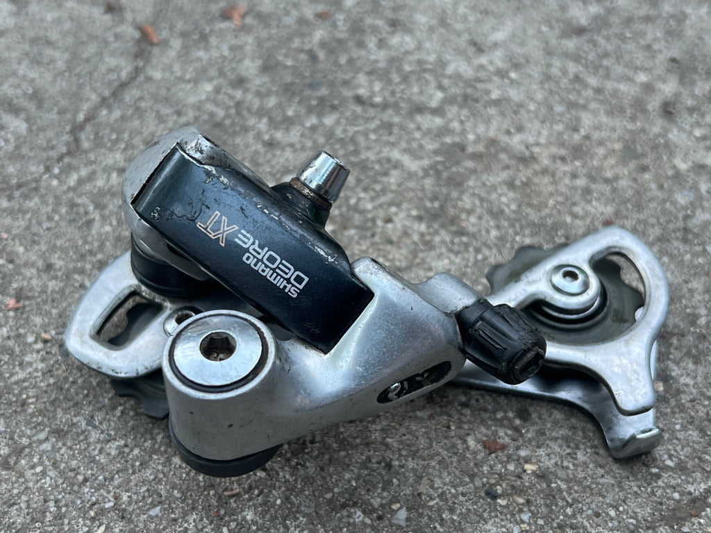 Used Shimano Deore XT M735 Rear Derailleur Long Cage 7 Speed Vintage MTB Retro-Bicycle Bin