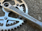 Used Sugino Maxy Crankset 52/40T 171mm Double Square Taper Silver Vintage 3 Bolt Arm-Bicycle Bin