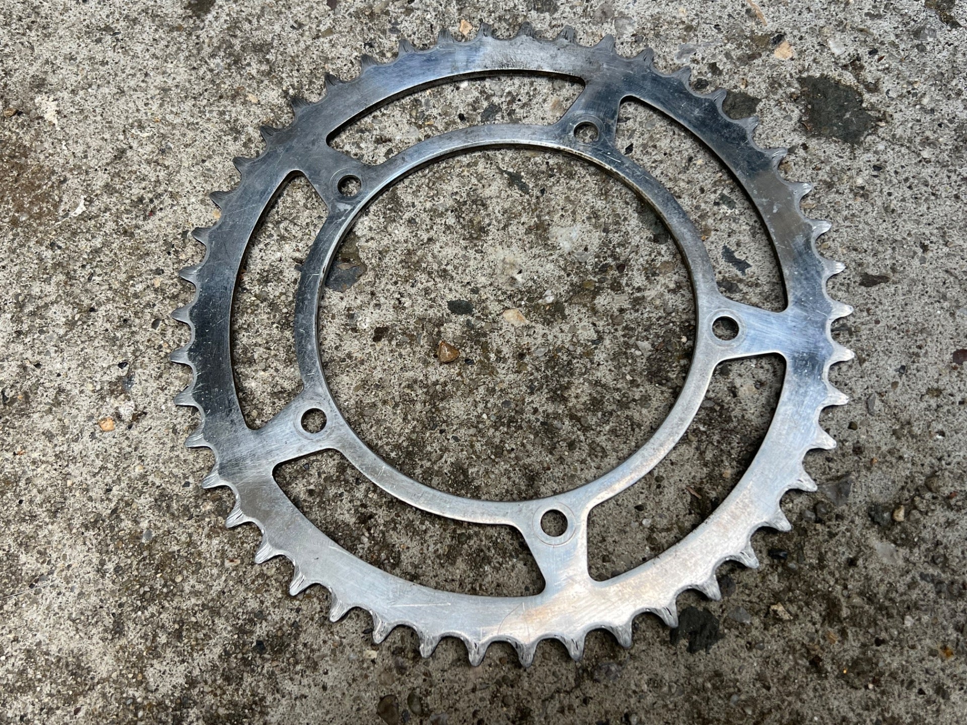 Stronglight 46/53T Chainring Set Vintage Aluminum 122/50.4 BCD Touring Retro  - Image 9